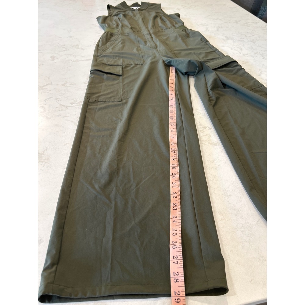 Athleta Brooklyn Heights Jumpsuit Women L Olive Green Cargo Utility - Picture 11 of 12